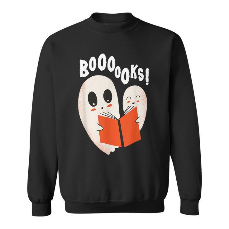 Halloween Teacher Library Ghost Books Men Women Kids Sweatshirt