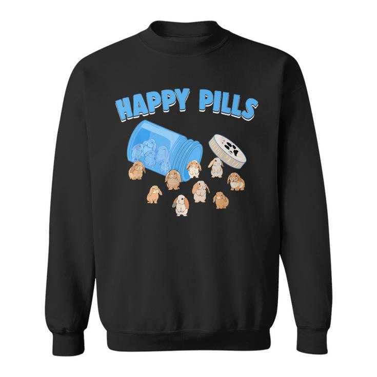 Happy Pills うさぎ 面白い ホーランドロップ バニー 恋人 ユーモア スウェットシャツ