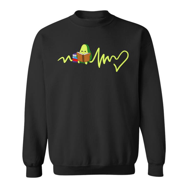 Heartbeat Avocado Reading Book Sweatshirt