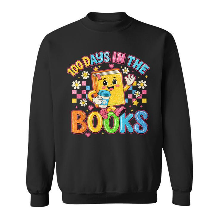 HUGvyn Preppy 100 Days In The Books Teacher Reading Coffee Sweatshirt