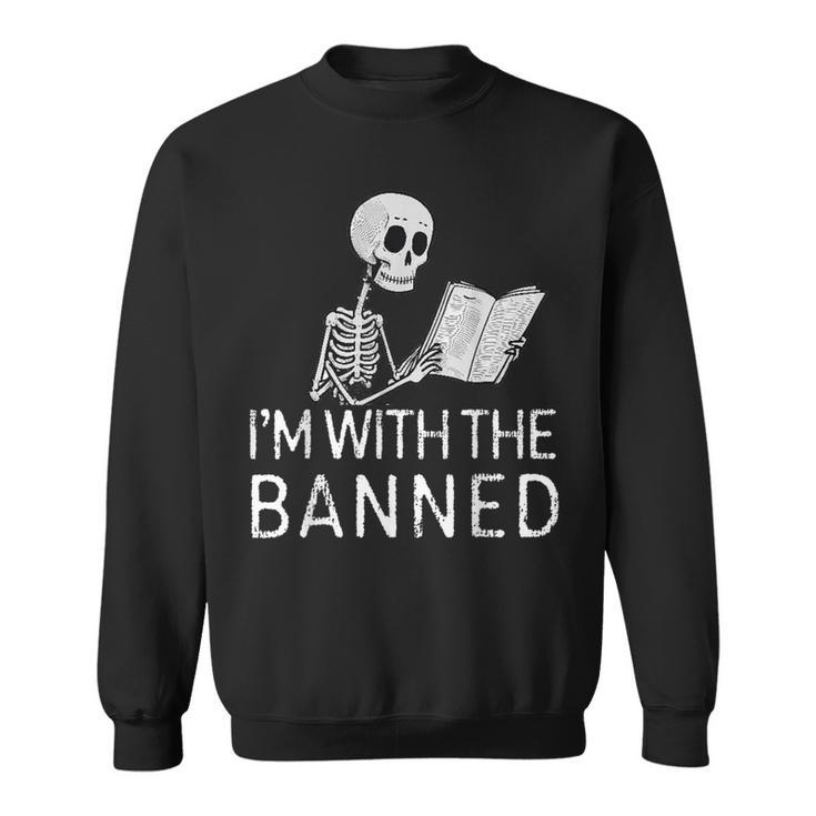I'm With The Banned Tshirt Read Banned Books Lover BookWorm Sweatshirt