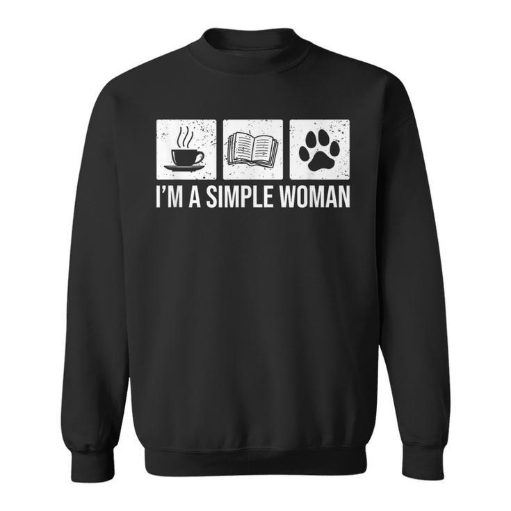 I'm A Simple Woman Tea Books & Dogs Reading Lover Sweatshirt