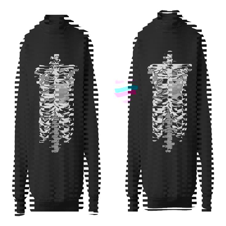 Intersex 心臓骨 誇り 両性的なプライドへのギフト スウェットシャツ