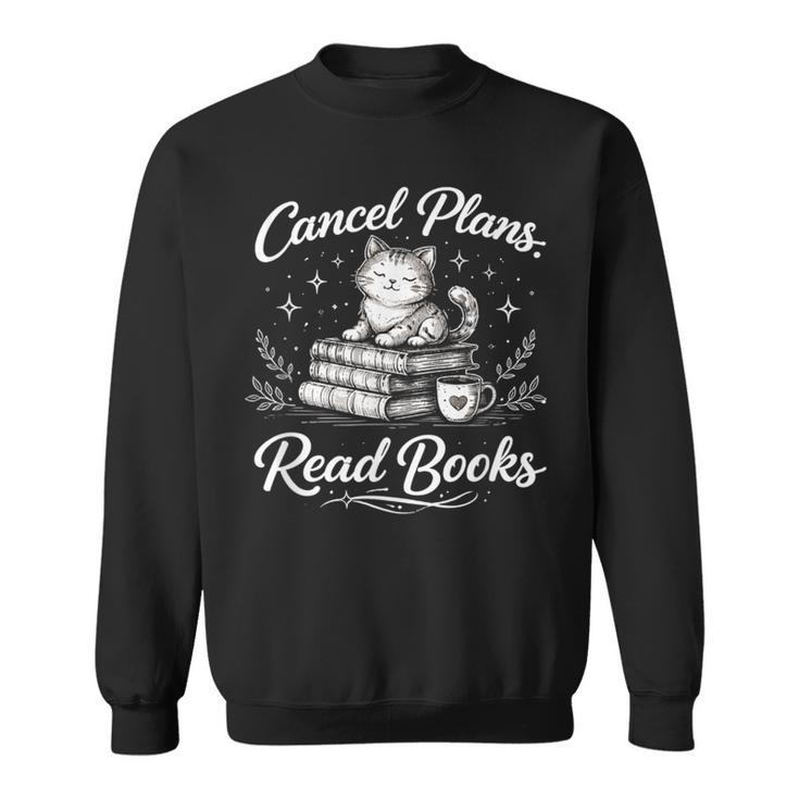 Introverted Book Mom Cat Reader Introvert Books Over People Sweatshirt