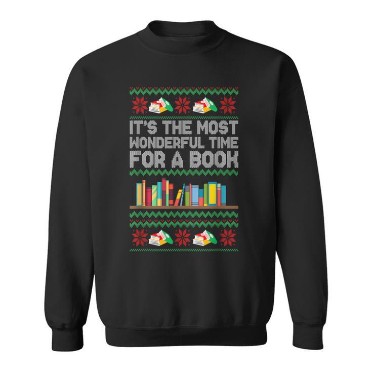 It's The Most Wonderful Time For A Book Xmas Bookworm Lover Sweatshirt