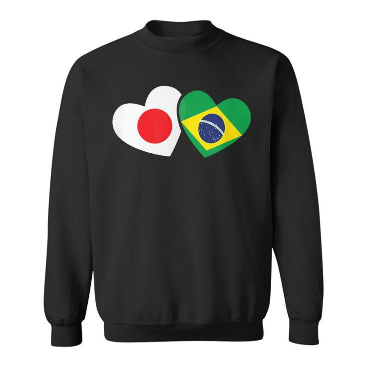 Japanese Flag Brazilian Flag Heart 日系ブラジルブラジル国旗日本国旗 スウェットシャツ