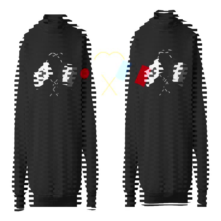 Japanese Flag France Flag フランス遺産 フランスのルーツ 日本の国旗 フランスの国旗 スウェットシャツ