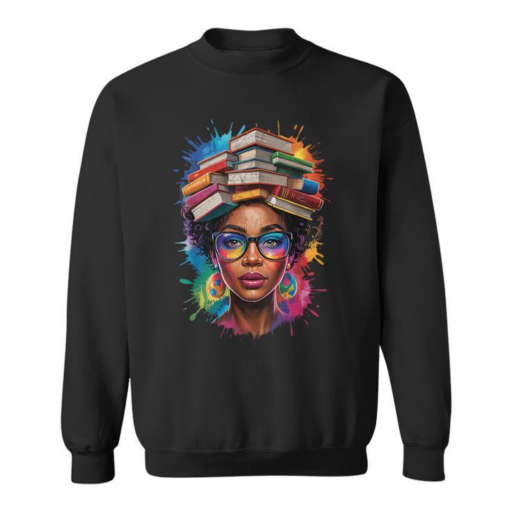 Juneteenth Educated Melanin Queen Afro Women Book Lover Sweatshirt