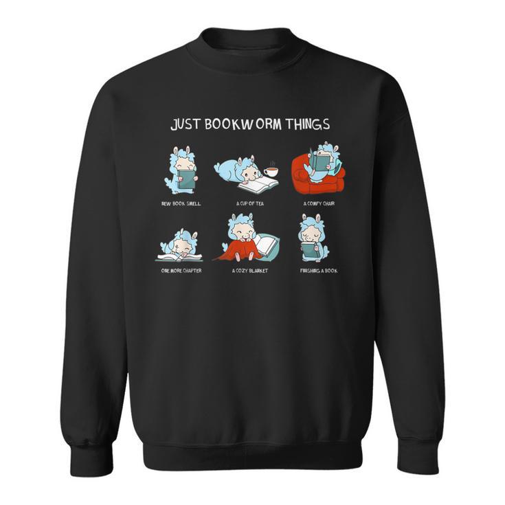 Just Bookworm Things Nerd Book Reading Books Lama Alpaca Sweatshirt