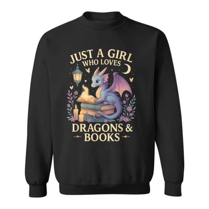 Just a Girl Who Loves Cute Dragons And Books Sweatshirt