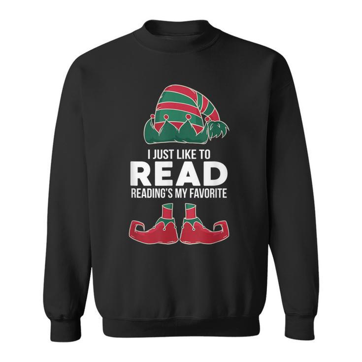 I Just Like To Read Reading's My Favorite Xmas Book Club Fan Sweatshirt