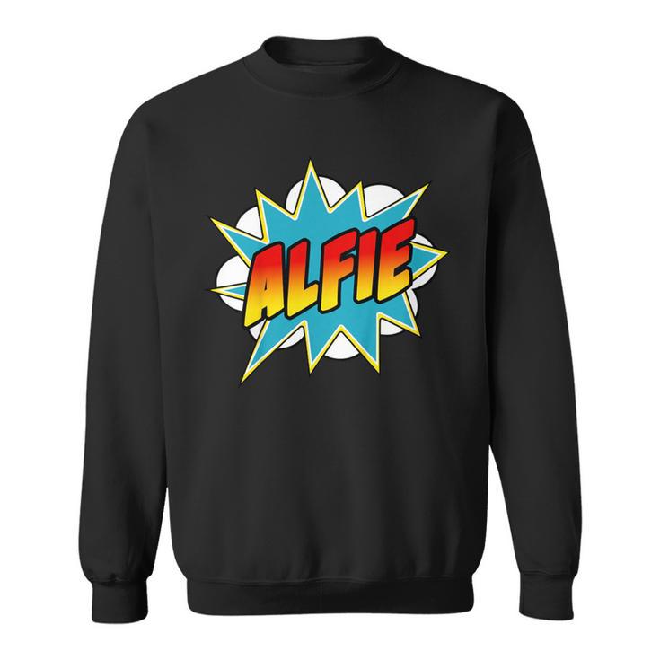 Kids Boys Alfie Name Comic Book Superhero Sweatshirt