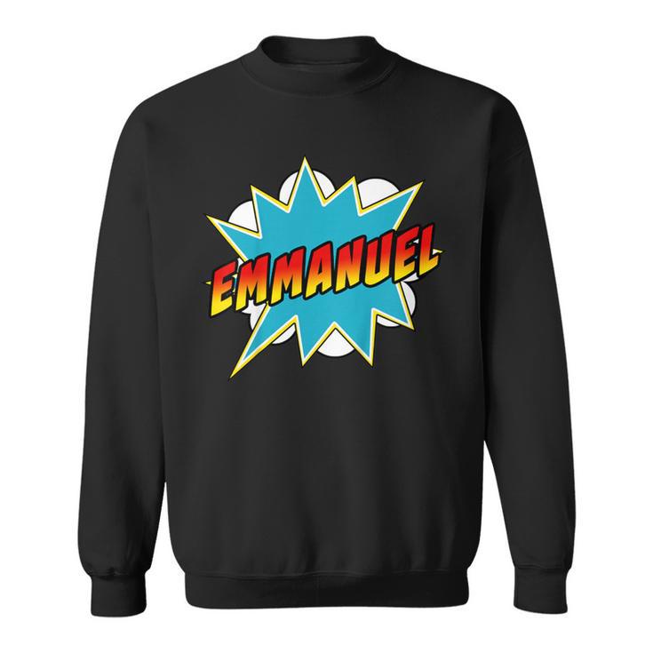 Kids Boys Emmanuel Comic Book Superhero Name Sweatshirt