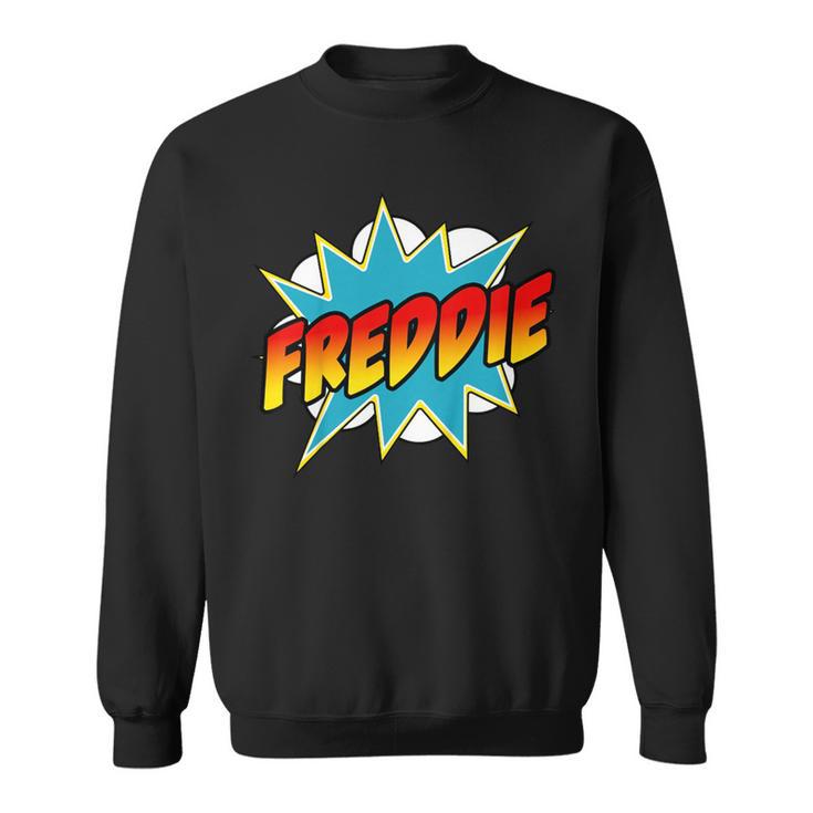 Kids Boys Freddie Name Comic Book Superhero Sweatshirt
