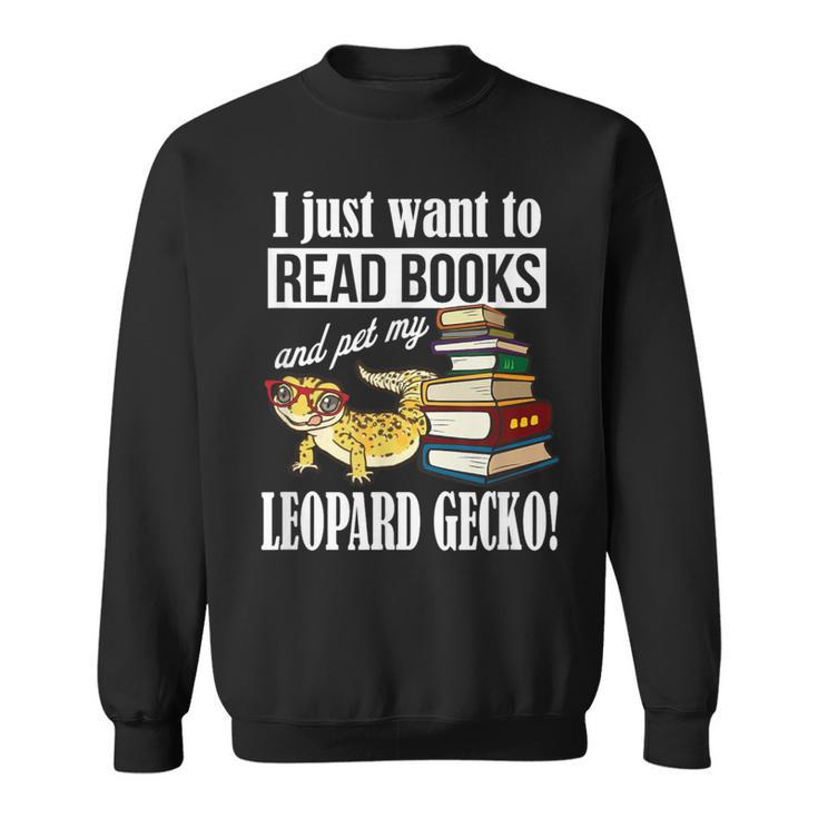 Kids Boys Girls Reptile Read Books Pet Leopard Gecko Lover Sweatshirt