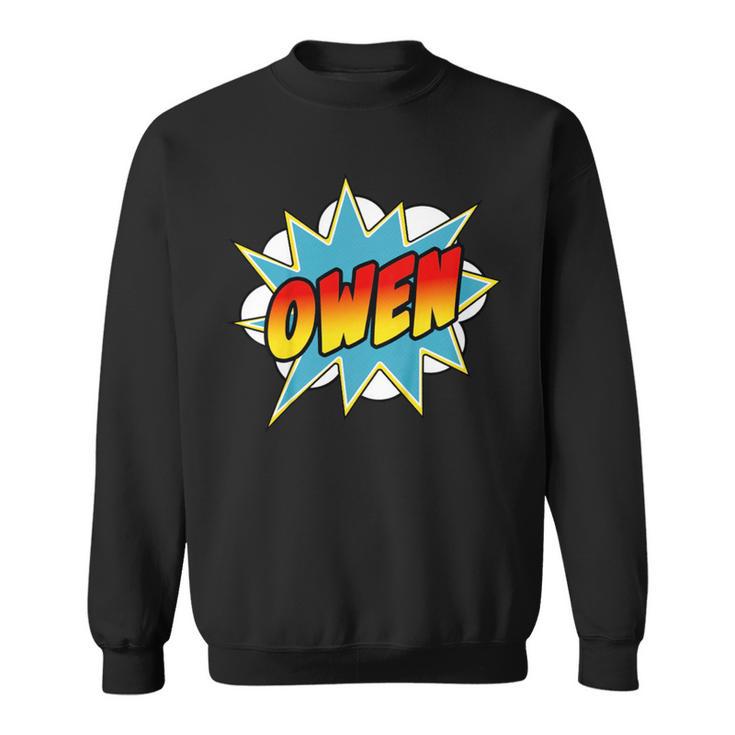 Kids Boys Owen Comic Book Superhero Name Sweatshirt