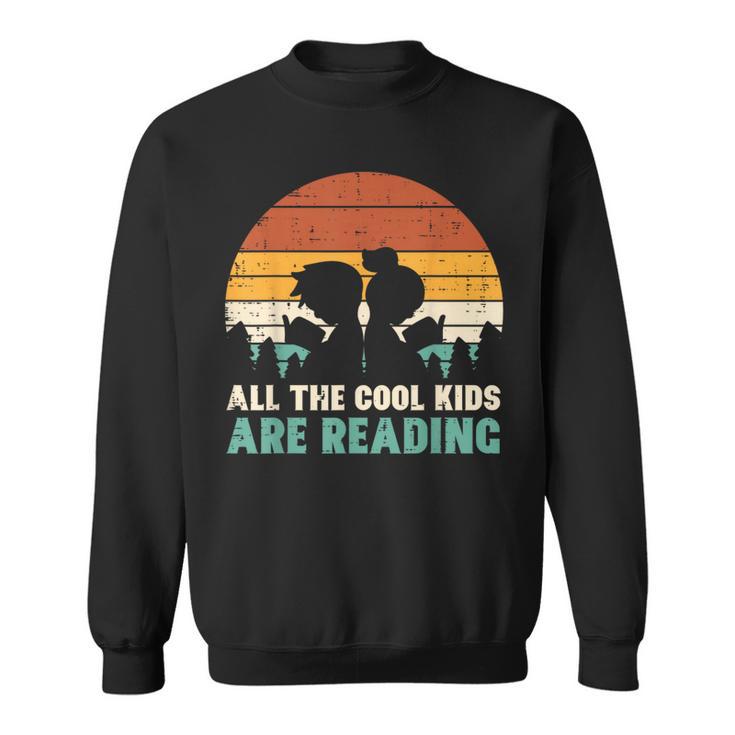 All Kids Are Reading Retro Read Book Lover Boys Girls Small Sweatshirt
