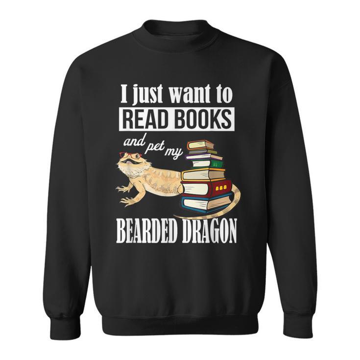 Kids Tiny Dinosaur Read Books & Pet My Bearded Dragon Lover Sweatshirt