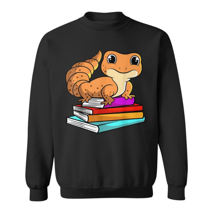 Leopard Gecko With Book Lizard Reptile Lover Sweatshirt