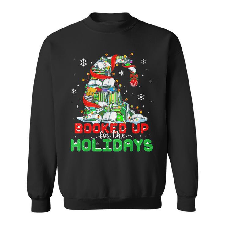 Librarian Booked Up For The Holidays Books Christmas Tree Sweatshirt