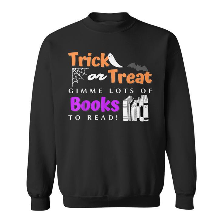 Librarian Halloween Trick Or Treat Bat & Books Sweatshirt