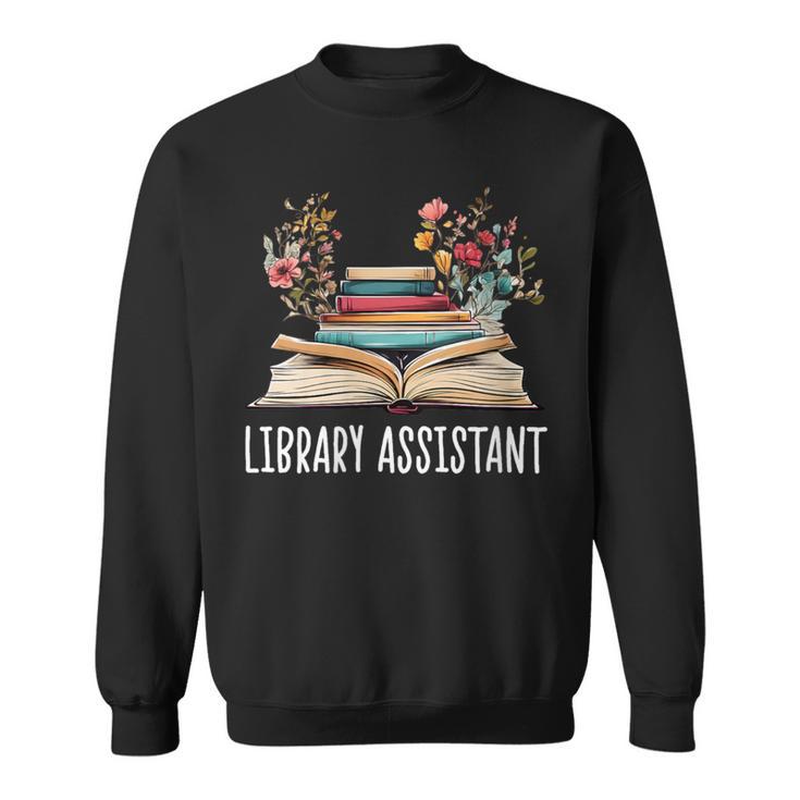 Library Assistant Messy Bun Library Book Reader Sweatshirt