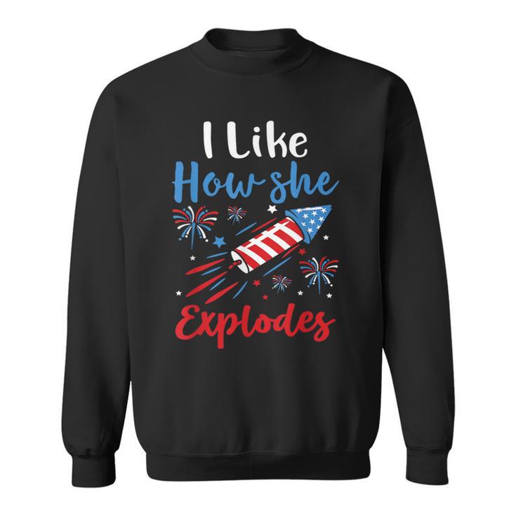 I Likehe Explodes Fireworks 4Th Of July カップル スウェットシャツ