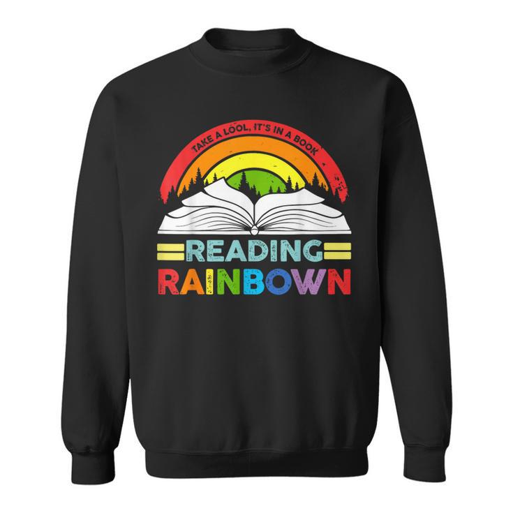 Take A Look It's In A Book Reading Retro Rainbow Vintage Sweatshirt