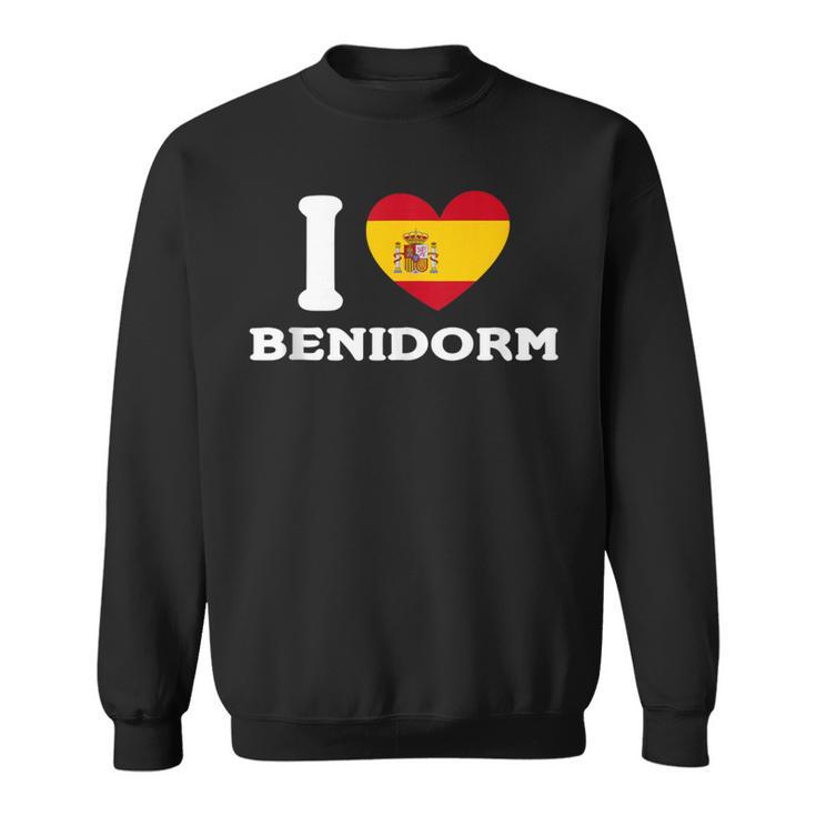 I Love Benidorm Bandera De Corazón De España In Mangas Camisa de entrenamiento
