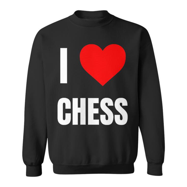 I Love Chess ハートギフト メンズ レディース キッズ アパレル 服 スウェットシャツ