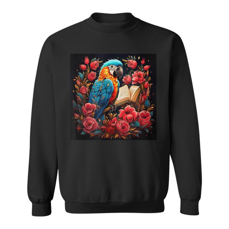 Macaw Reading A Book Sweatshirt