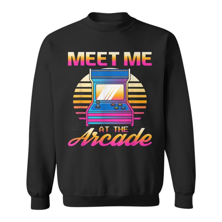 Meet Me At The Arcade Gameraporwave レトロビデオゲーム ゲーマービデオゲーム スウェットシャツ