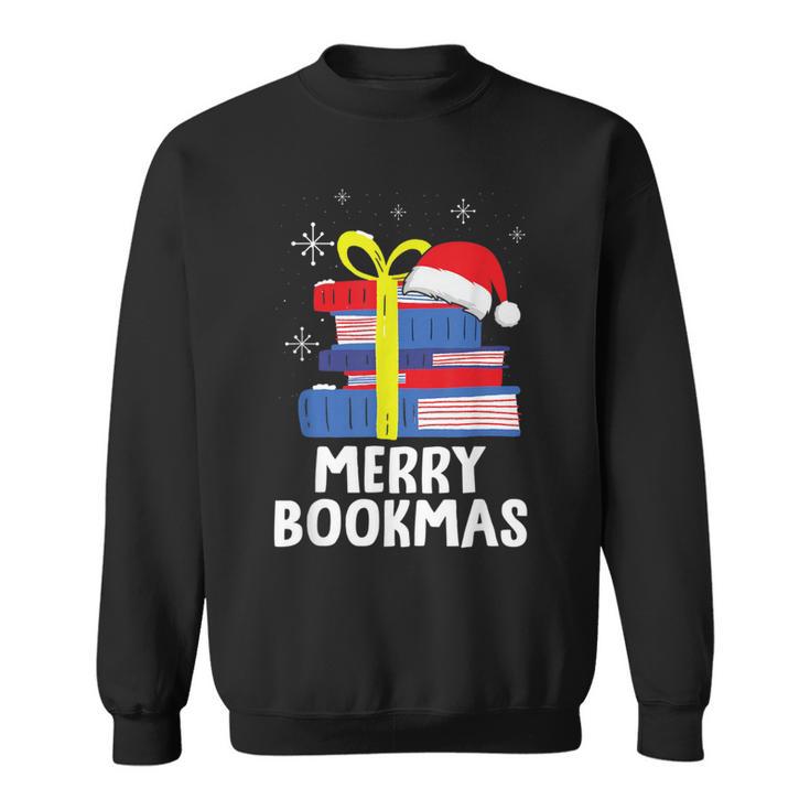 Merry Bookmas Christmas Bookworm Xmas Book Lover Reading Sweatshirt