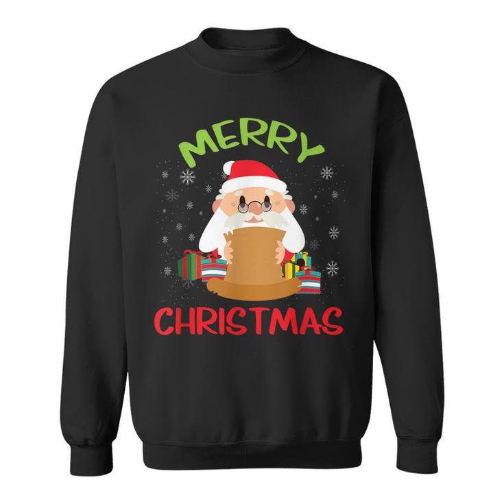 Merry Christmas Book Reading Santa Claus Xmas Book Reader Sweatshirt