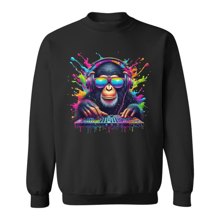 Mono Dj Neón Fiesta Rave Edm Festival Mono Camisa de entrenamiento