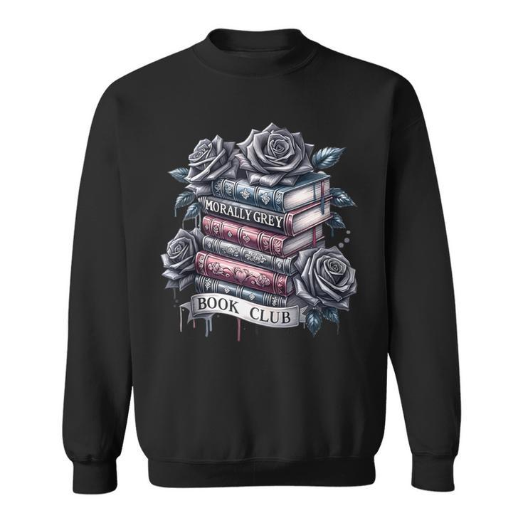 Morally Grey Book Club Floral Book Lover Graphic Sweatshirt