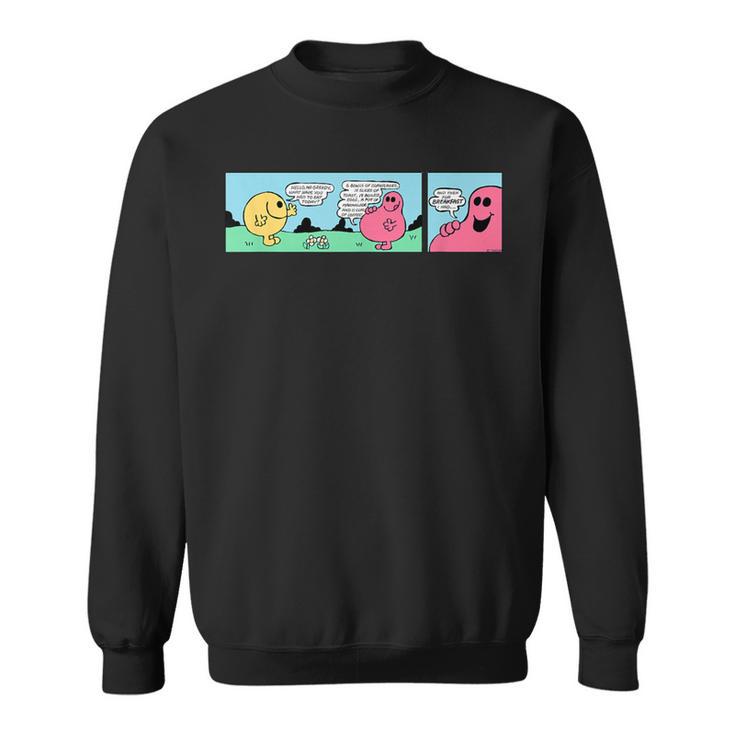 Mr Men Mr Greedy Retro Comic Book Colourful Sweatshirt