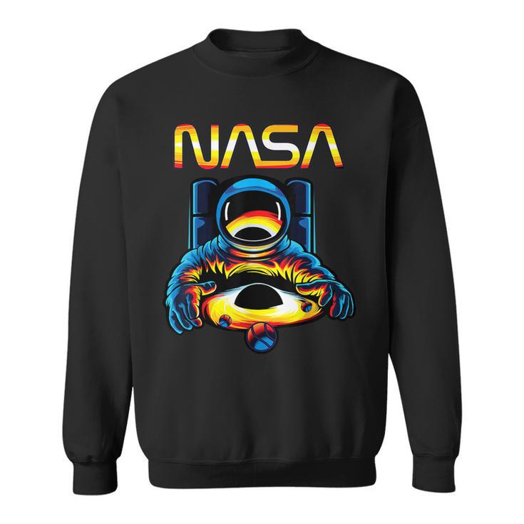 NASA Astronaut In Space Hole Comic Book Style Geek Sweatshirt