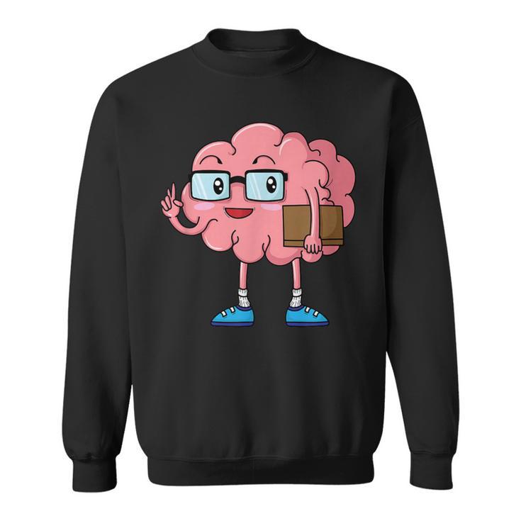 Nerd Brain With Book And Glasses Sweatshirt