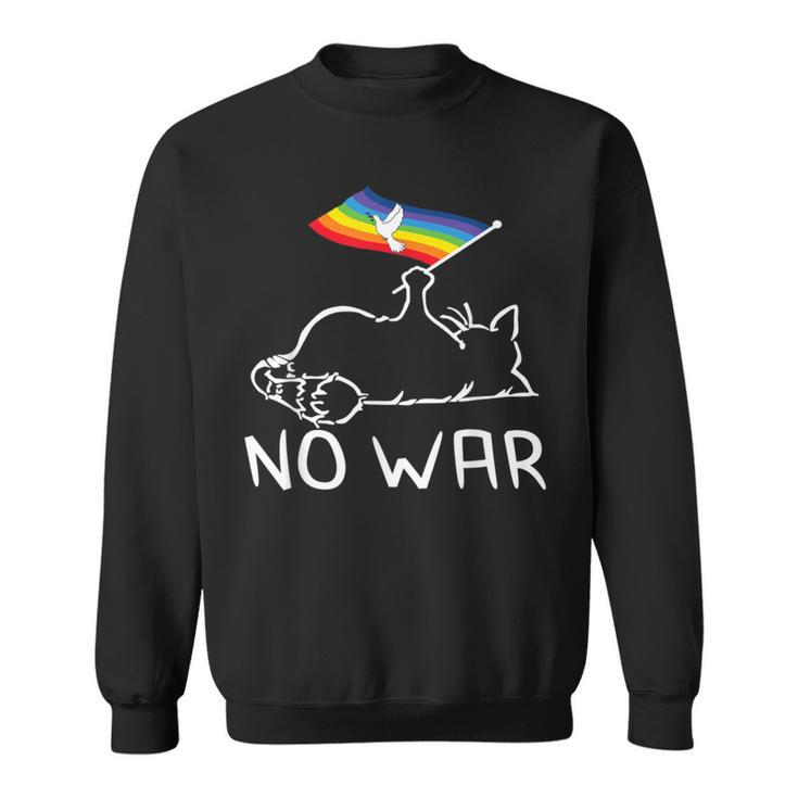 No War Peace Movement World Peace Peace Flag Cat スウェットシャツ