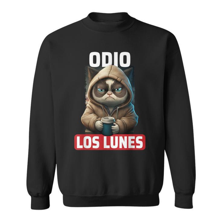 Odio Los Lunes Dicho Divertido Con Gato Y Café Frases Camisa de entrenamiento