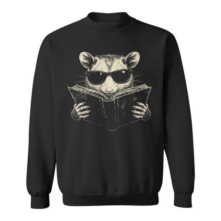 Opossum Reading Book Sunglasses Vintage Trash Panda Sweatshirt Opossum Reading Book Sunglasses Vintage Trash Panda Sweatshirt