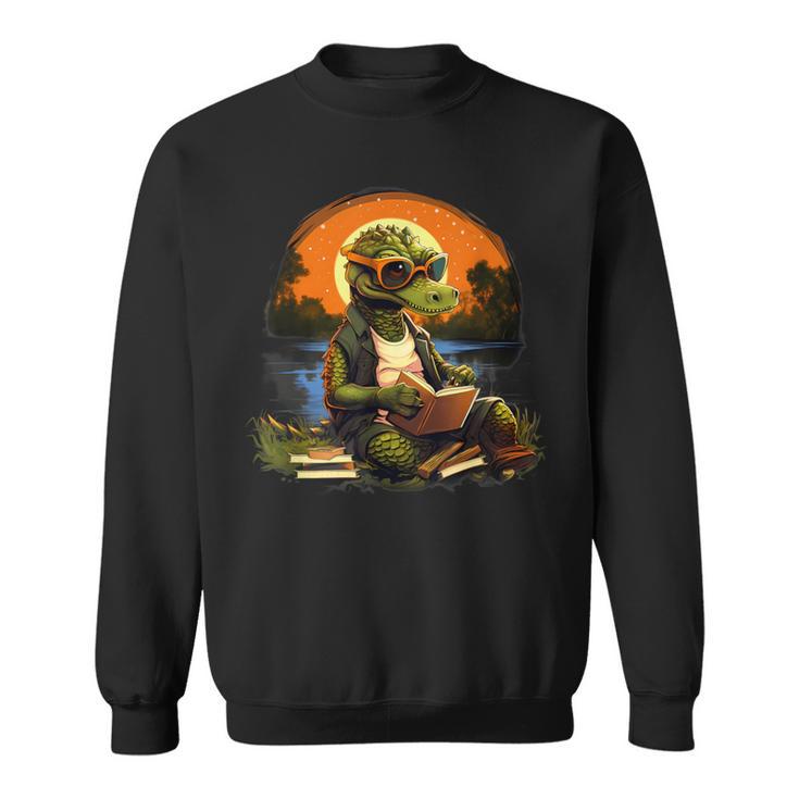 Outdoors Alligator Reading Book Sweatshirt