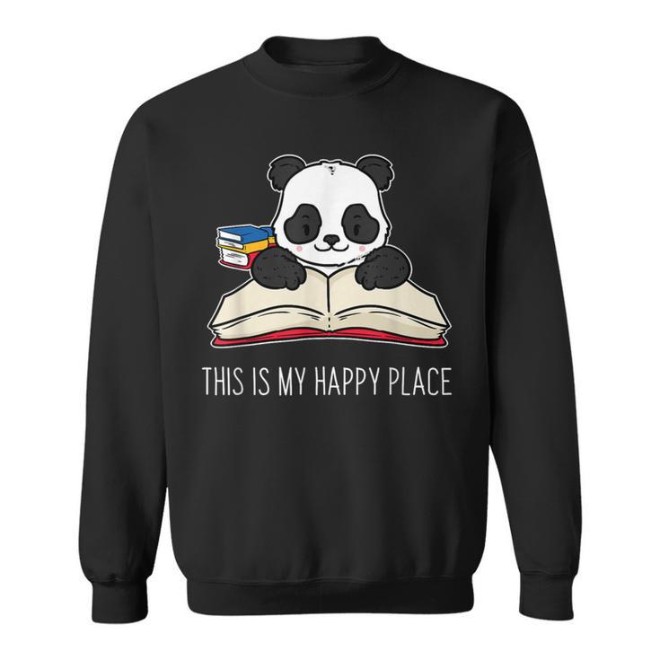Panda Bear Books Reading Library Saying Sweatshirt