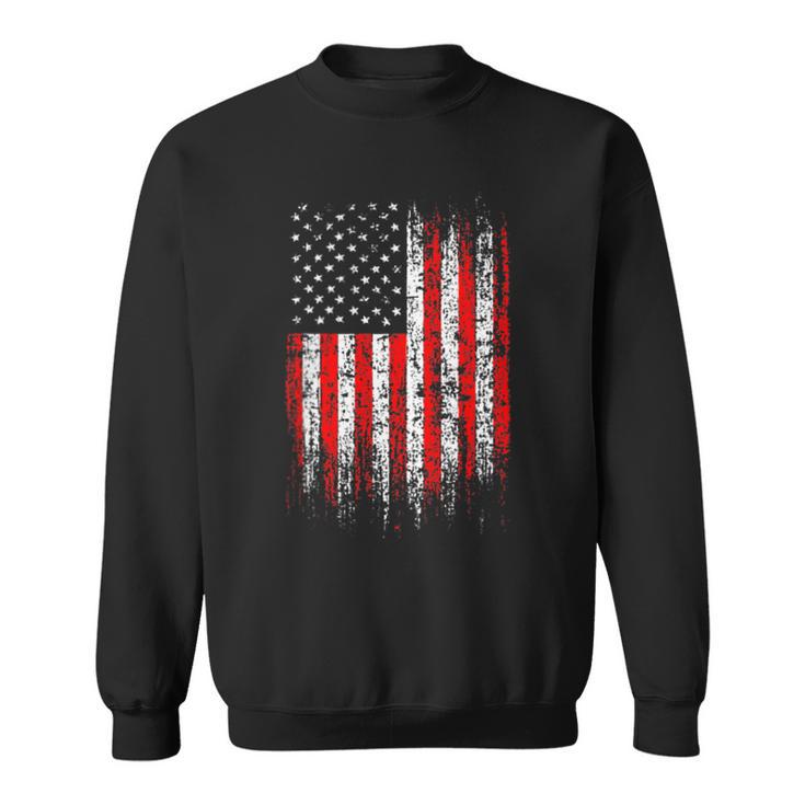 Patriotic 4Th Of July Pocket Usa American Flag On Back Of Sweatshirt