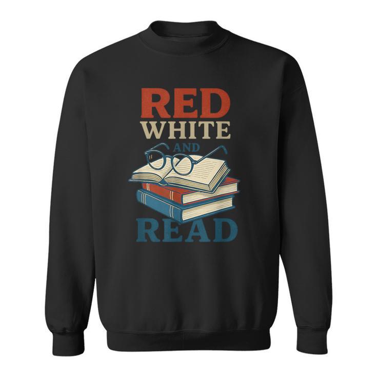 Patriotic Red & Read 4th Of July Book Lover Librarian Sweatshirt