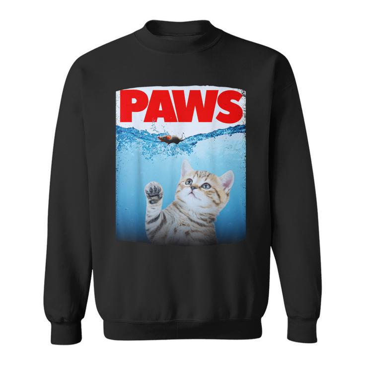 Paws Parody Cat Chasing A Cutecared Mouse Cat Lover スウェットシャツ