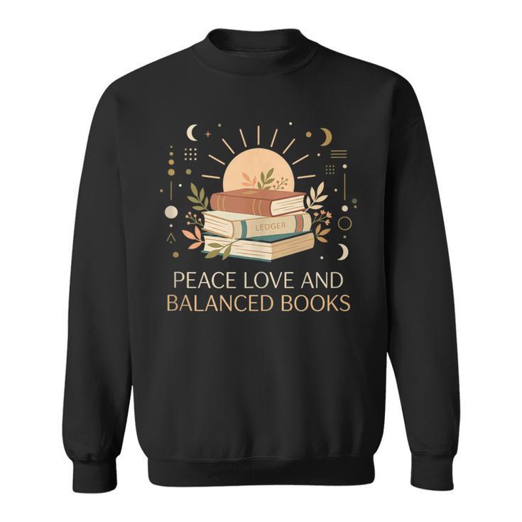Peace Love And Balanced Books Tax Auditor Accountant Sweatshirt