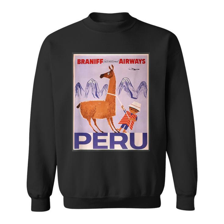 Peru レトロ ヴィンテージ 航空会社 トラベルポスター スウェットシャツ