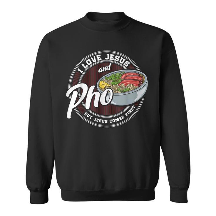 Pho Lover Love Pho Religion Chrétienne Foi Jésus Catholique Sweater e